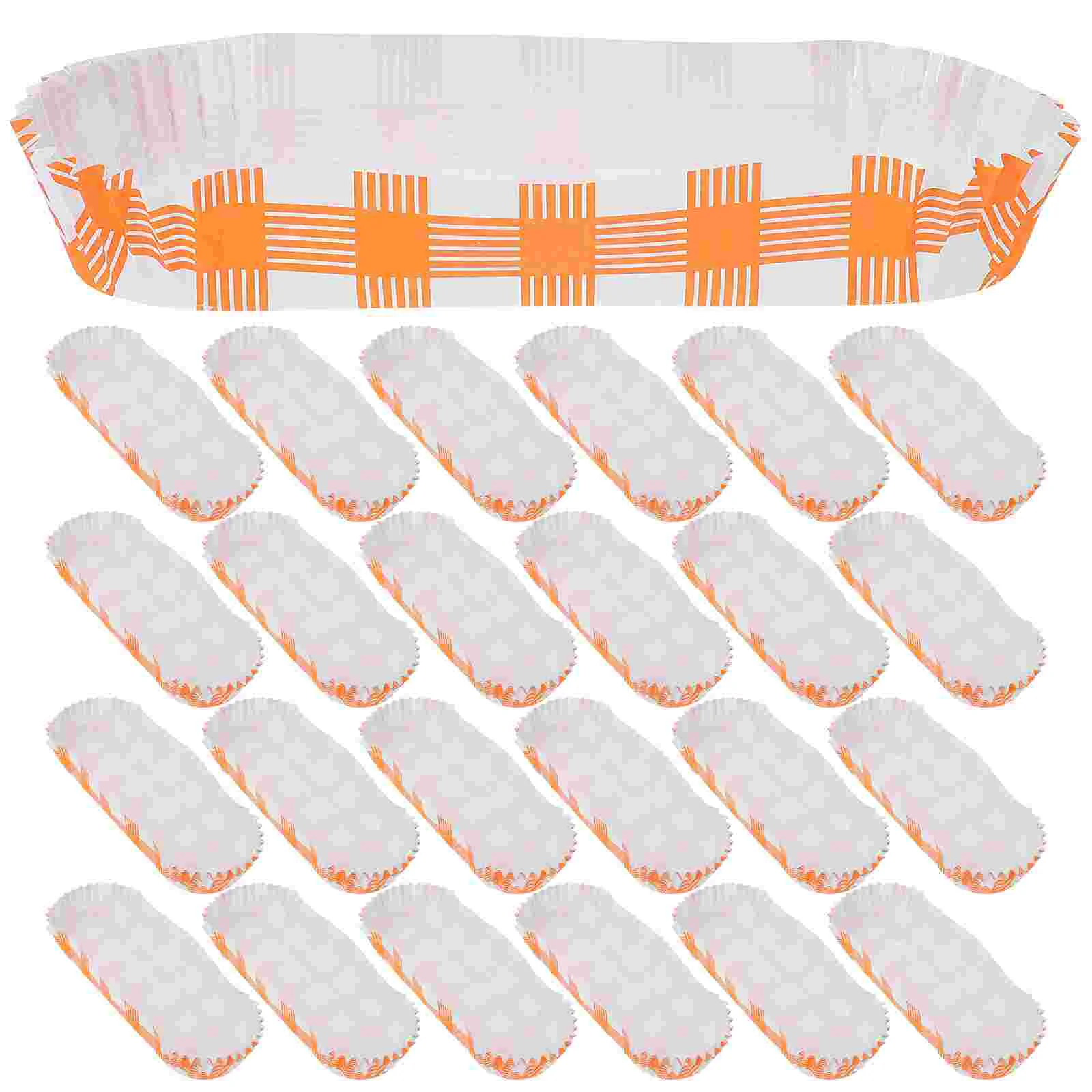 100 Pcs Hot Dog Trays Disposable Paper Hot Dog Tray Holders Snack Boxes Fried Food Container Plates Party Snack Tray Picnic