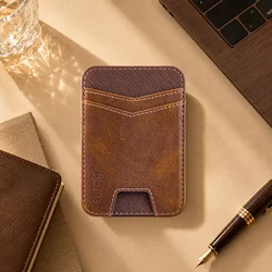 Premium RFID Blocking Leather Card Holder Wallet (Brown)