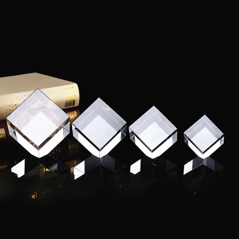 K9 Crystal 50mm Cube Blank 3D Laser Corner Cutting Glass Clear Paperweight Home Decorative Craft Rainbow Maker