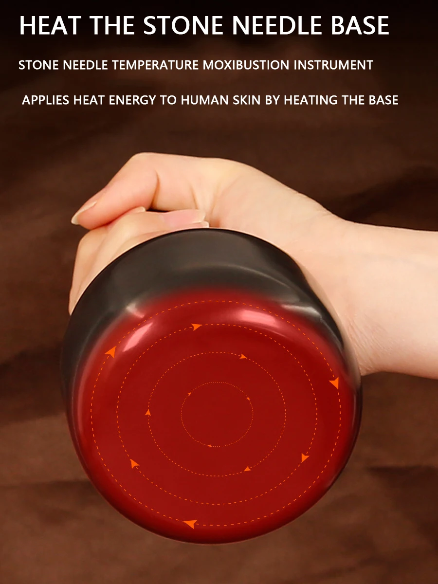 HANRIVER Stone needle energy stones massager scrapping heating temperature moxibustion magnets infrared massage device