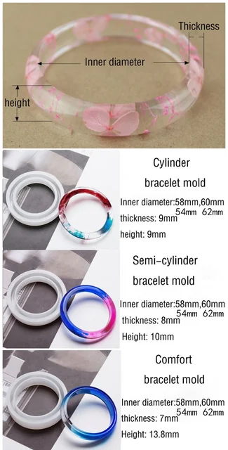 1 pcs Smooth Wide Bangle silicone mold,bracelet mould, for epoxy resin –  Rosebeading Official