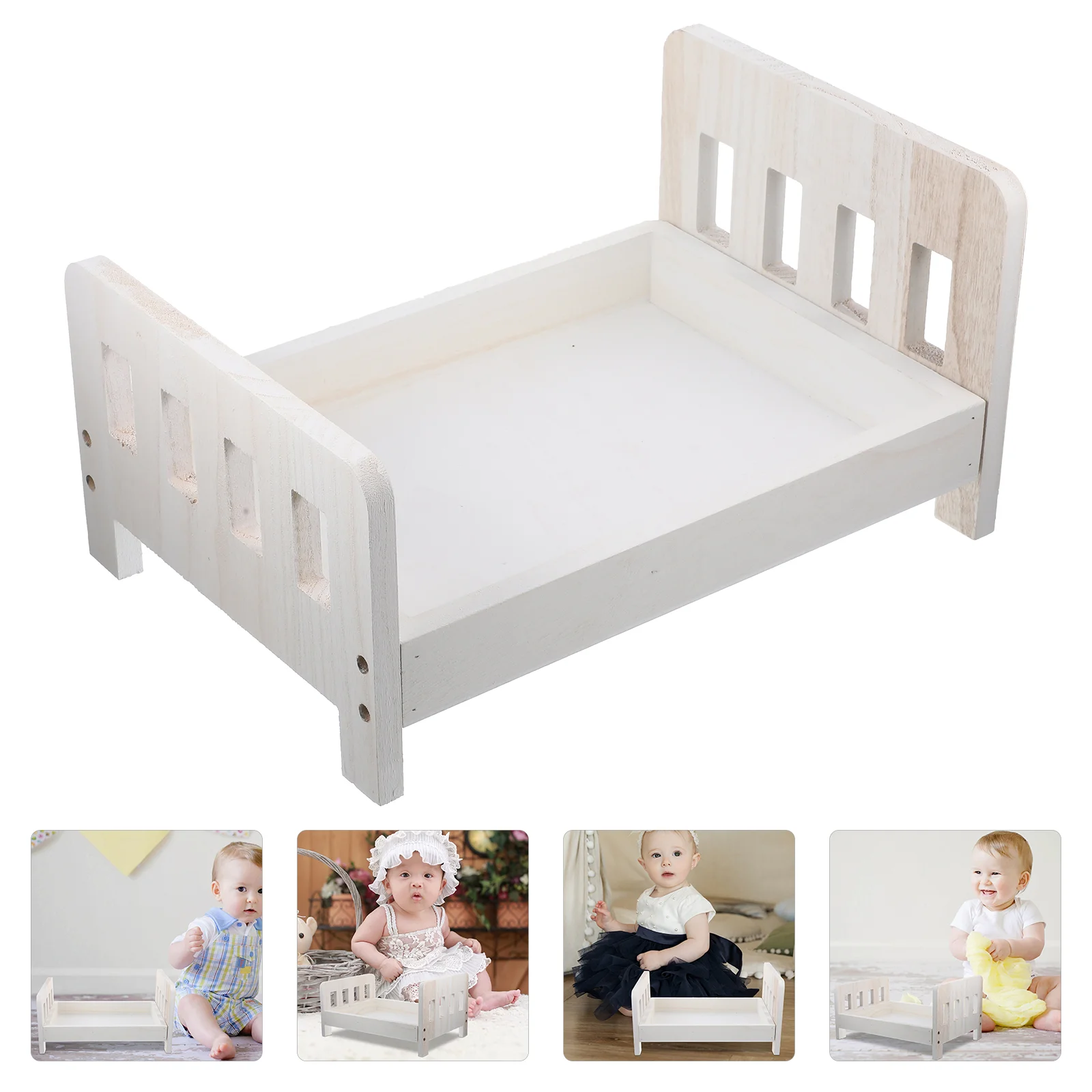 

Newborn Props for Photo Dolls House Furniture Wooden Bed Childrens Children’s Childrens Toys Baby Decorate