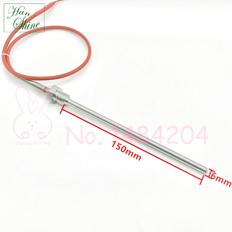 NTC 서미스터 온도 센서, STC-1000, SUS304 프로브, 6mm x 150mm 와이어, 500mm, 2m 0 200 °C 스레드, G1/4 인치 BSP, B3435, 10K