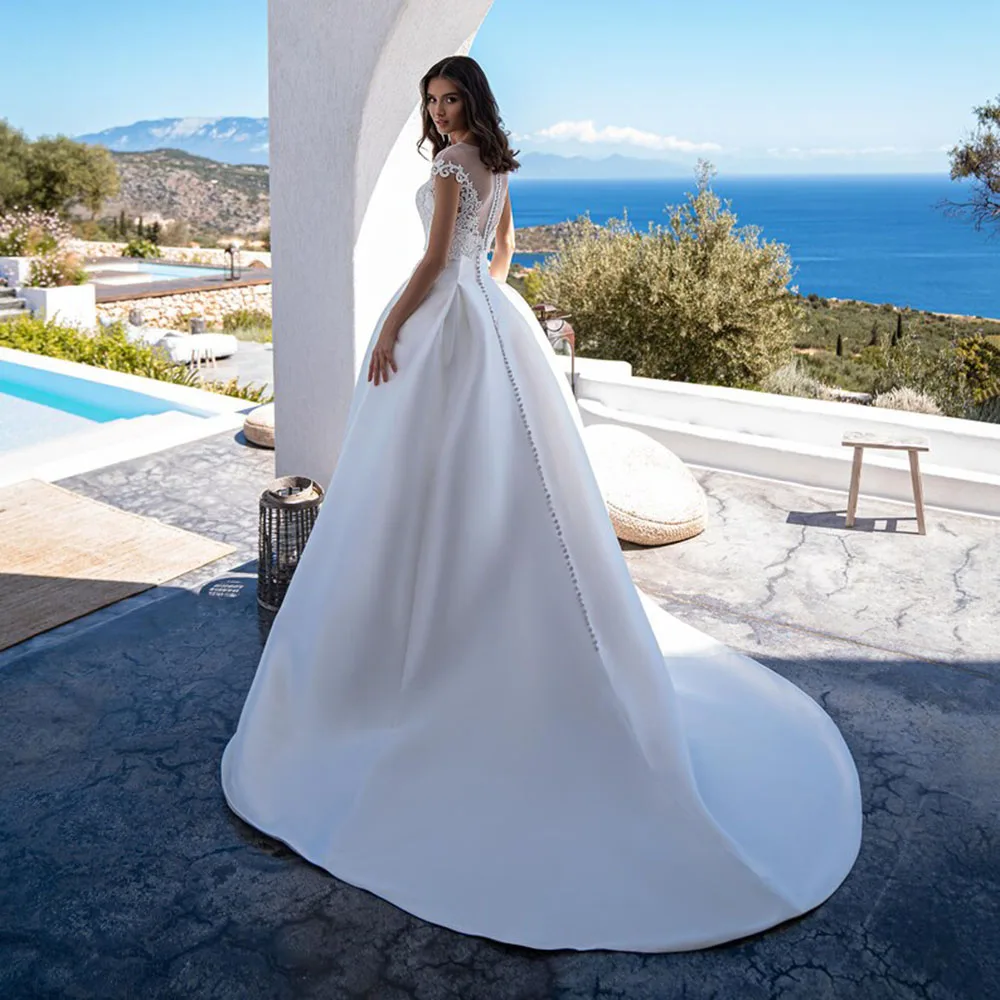 SoDigne Elegant Princess Wedding Dresses With Jacket Satin Scoop Lace Wedding Bridal Gowns Customized Wedding Party Gown 15 Sc8f1ea1aee464c7ab8e61463864a94c5k