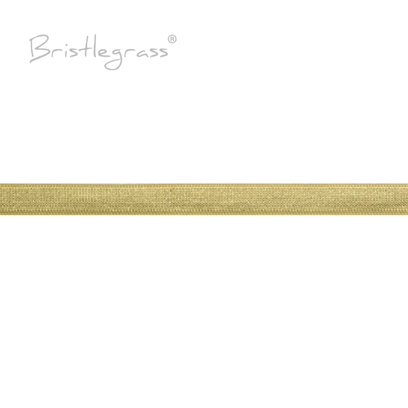 BRISTLEGRASS Großhandel 50 Yard 3/8 "10mm Glänzende Nicht-foldover Gummi Spandex Satin Bands Stirnband Bh Lingerie Gurt nähen Trim – Detail 40