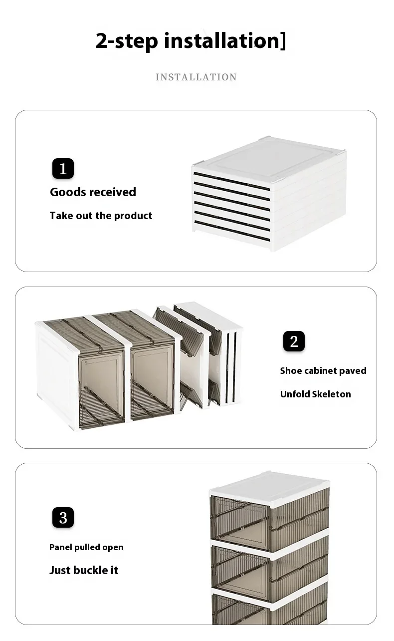 Shoe Organizer Shoe Cabinet Dustproof 1/3/6 Layers Foldable Shoes Box Stackable Transparent Thickened Plastic Bins Sneaker Shoe Organizer Cabinet Organizers