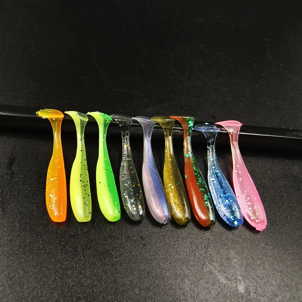 50PCS Micro Weiche Angeln Lockt 0,32g/35mm Mini T Schwanz Wurm Köder Kleine Silikon Künstliche Köder jig Wobbler Angelgerät – Detail 5