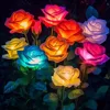 Solar Flower Light 5 Heads Rose Lawn Lamp Pathway Decorative Solar Waterproof for Outdoor Yard Patio Garden Landscape Decor 2