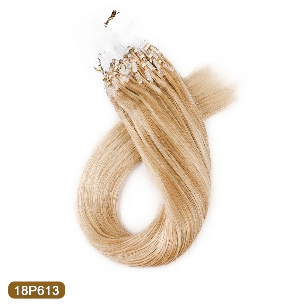 SEGO Mikroring-Haarverlängerungen, Mikroperlen, Echthaar, vorgebunden, kalte Fusion, I-Spitze, Haarteil für Frauen, 50 g, 100 Stränge – Detail 18
