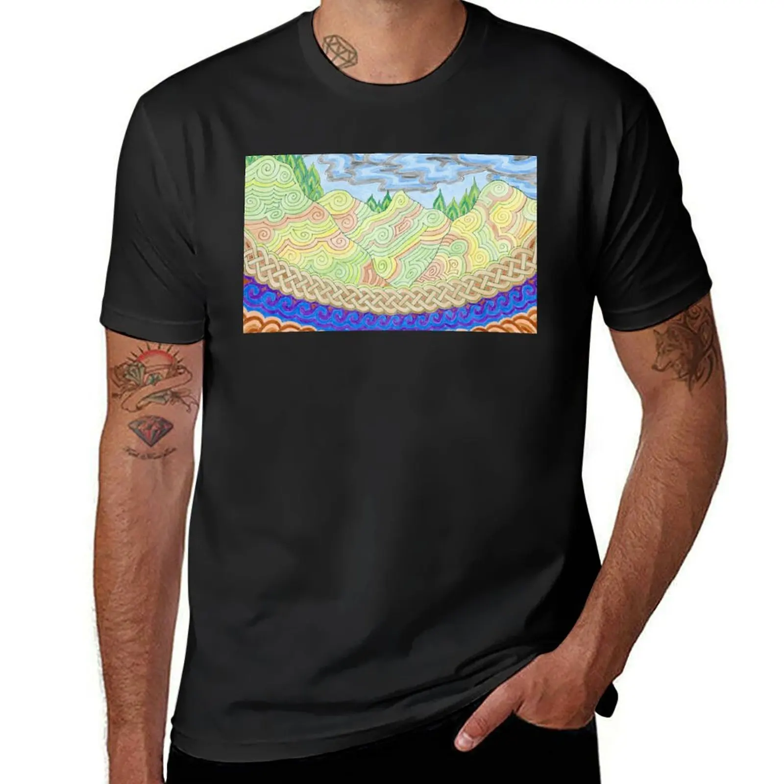 

Patterns in Landscape 1 T-shirt customs design your own oversizeds customizeds cute tops mens white t shirts