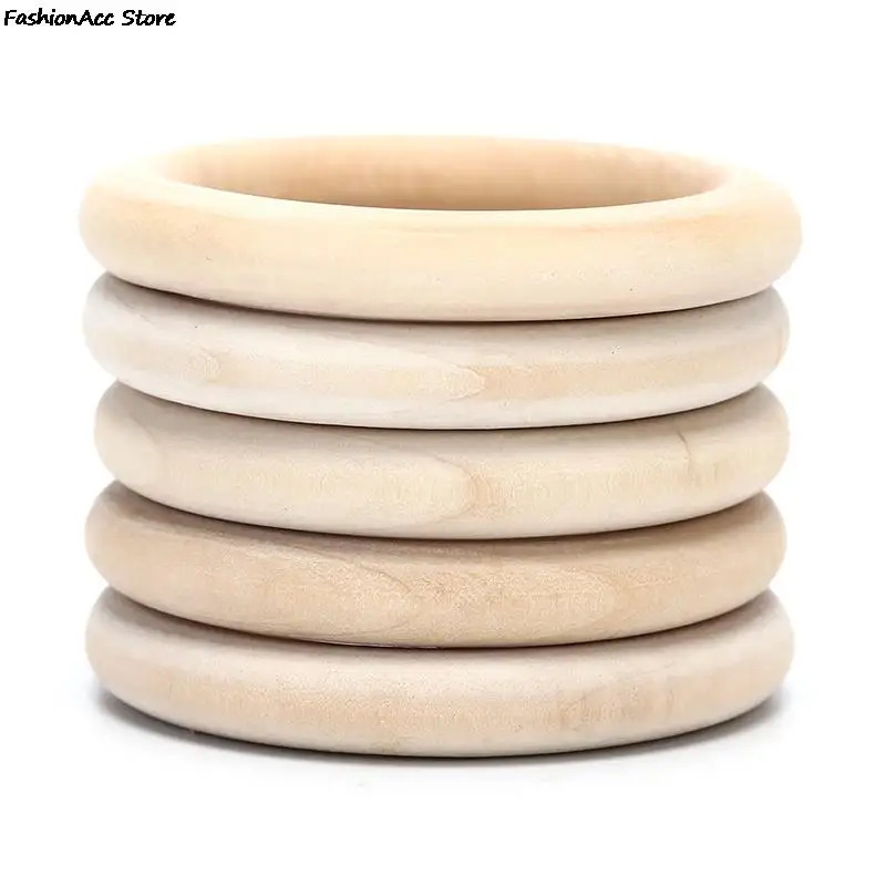 Unfinished Solid Wooden Rings 5/10/20/50pcs 20-70MM for Macrame DIY Crafts Ornaments Jewelry Making