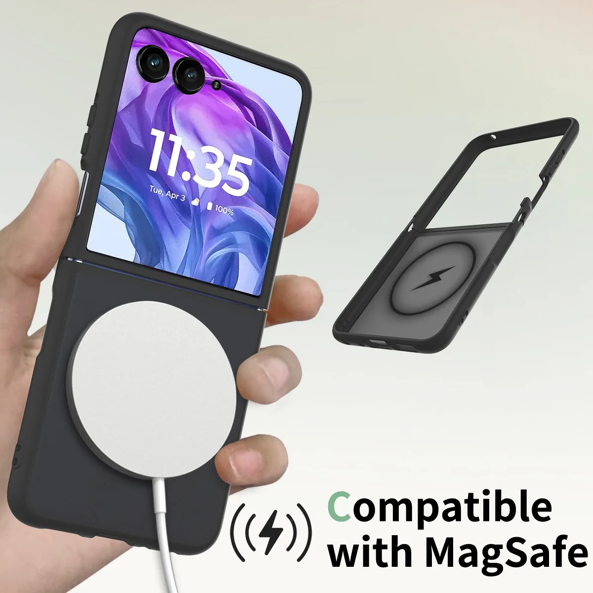 Frosted MagSafe-Compatible Shockproof Phone Case with Magnetic Bumper and Wireless Charging Support
