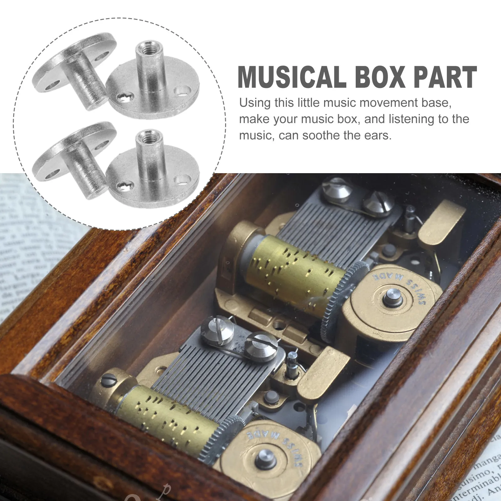 10Pcs 뮤직 박스 무브먼트 부품 교체 메커니즘 베이스 DIY 뮤직 박스 수리용 부드러운 멜로디 진정시키는 사운드 메탈
