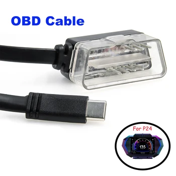 1.8M Obd2 Cable Wire Fit P24 P10-Pro Car Head Up Display Cable Type-C Connecting Line Diagnosis Tool Switch OBDII HUD Adapter 1