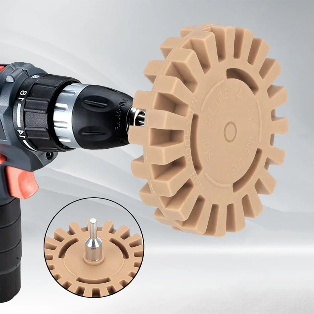 4inch Rubber Eraser Wheel with Drill Adapter Adhesive Remover Sticker Remover Remove Car Decals Vinyl & Stickers for Auto Body