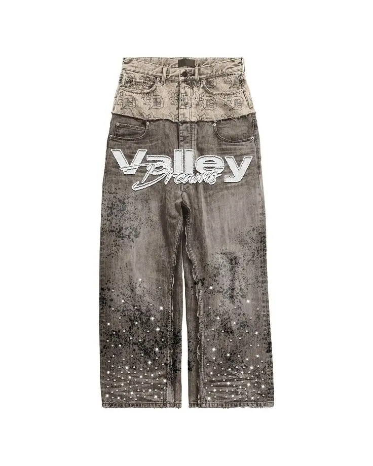 Clothes for Men Y2k Jeans Two-piece Set Leopard Print Camouflage Retro Hip Hop Denim Jacket Sweatpants Tracksuit Men Streetwear