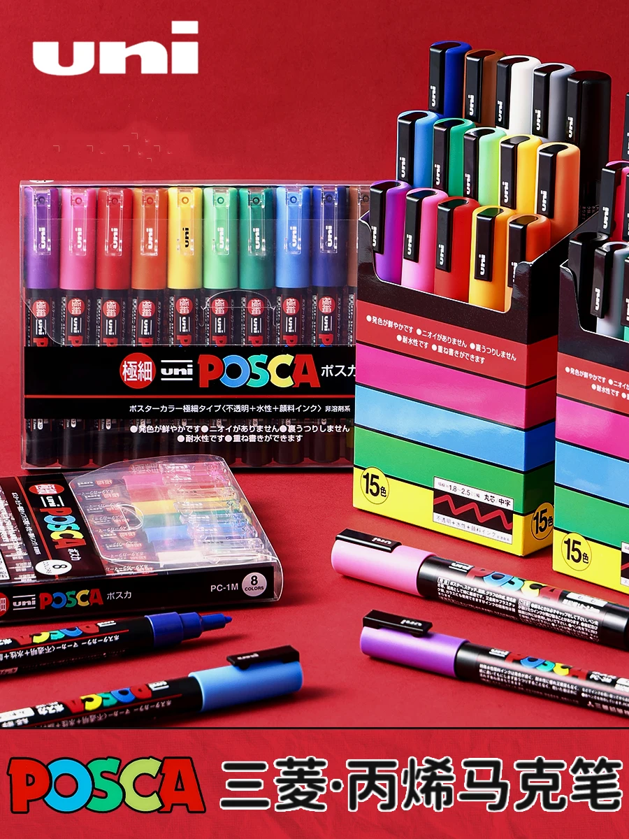 Uni Posca PC-3M Paint Pen Art Marker Pen - Professional 8 Pen Set