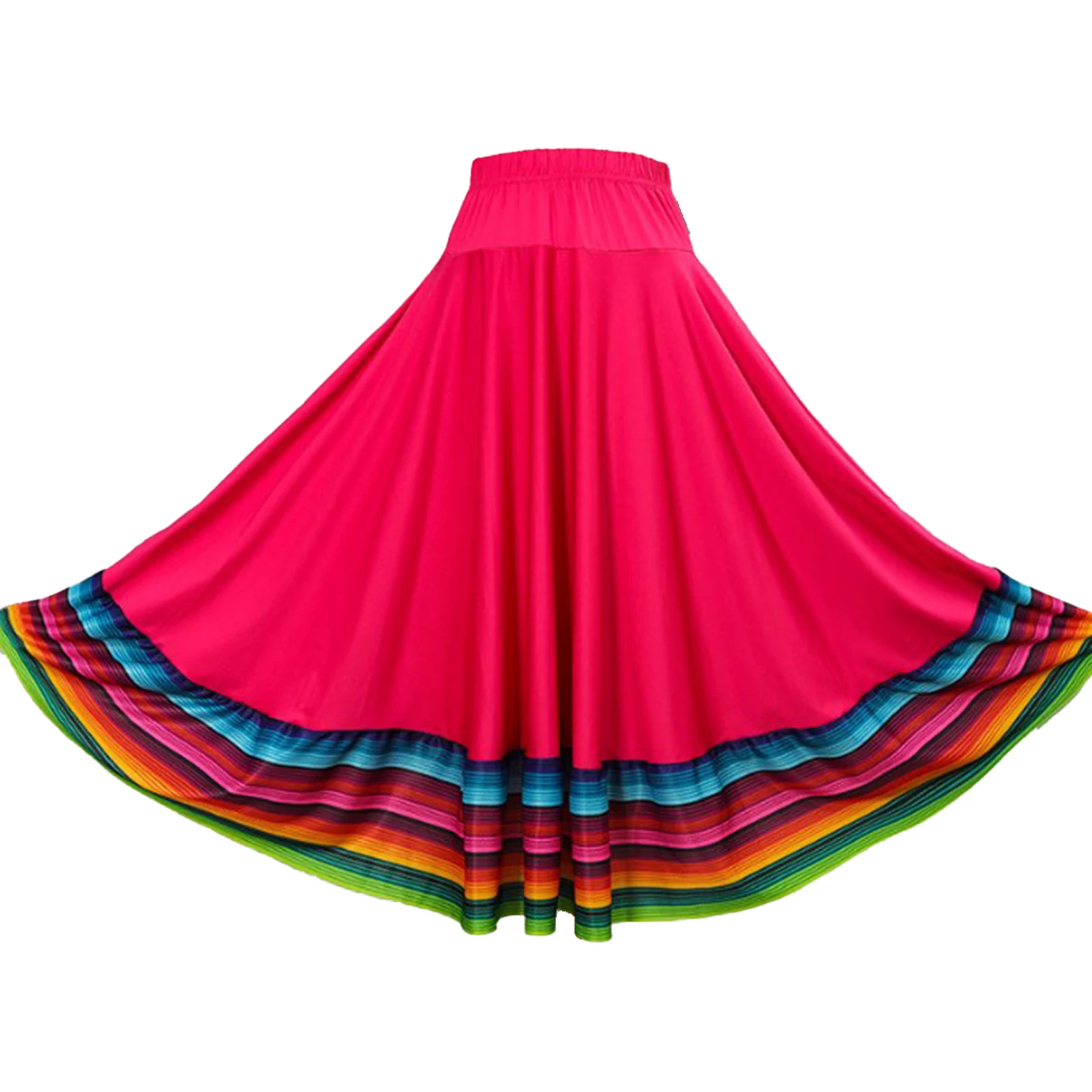 thumbnail image 1 of Faldas de baile estándar nacional de Flamenco mexicano para mujer, traje de baile de salón, baile de Tango, falda larga con volantes de baile folclórico, 1 of 5