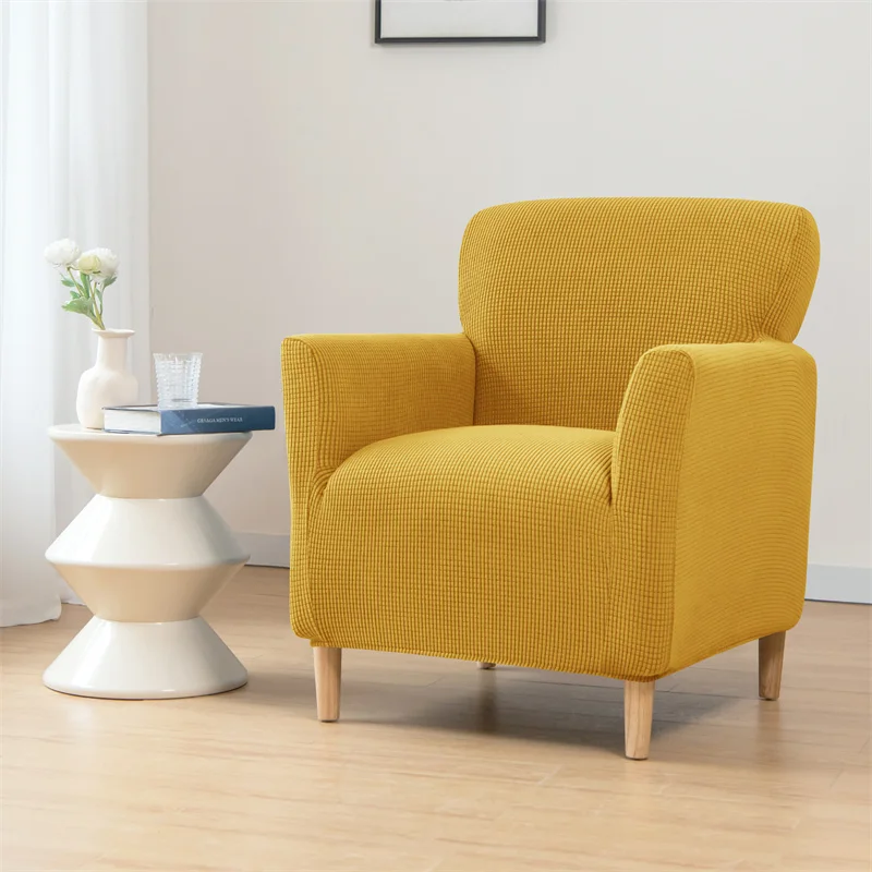Polar Fleece Tub Chair Cover Stretch Spandex Club Sofa Armchair Slipcovers Elastic Single Couch Covers for Study Bar Counter 3