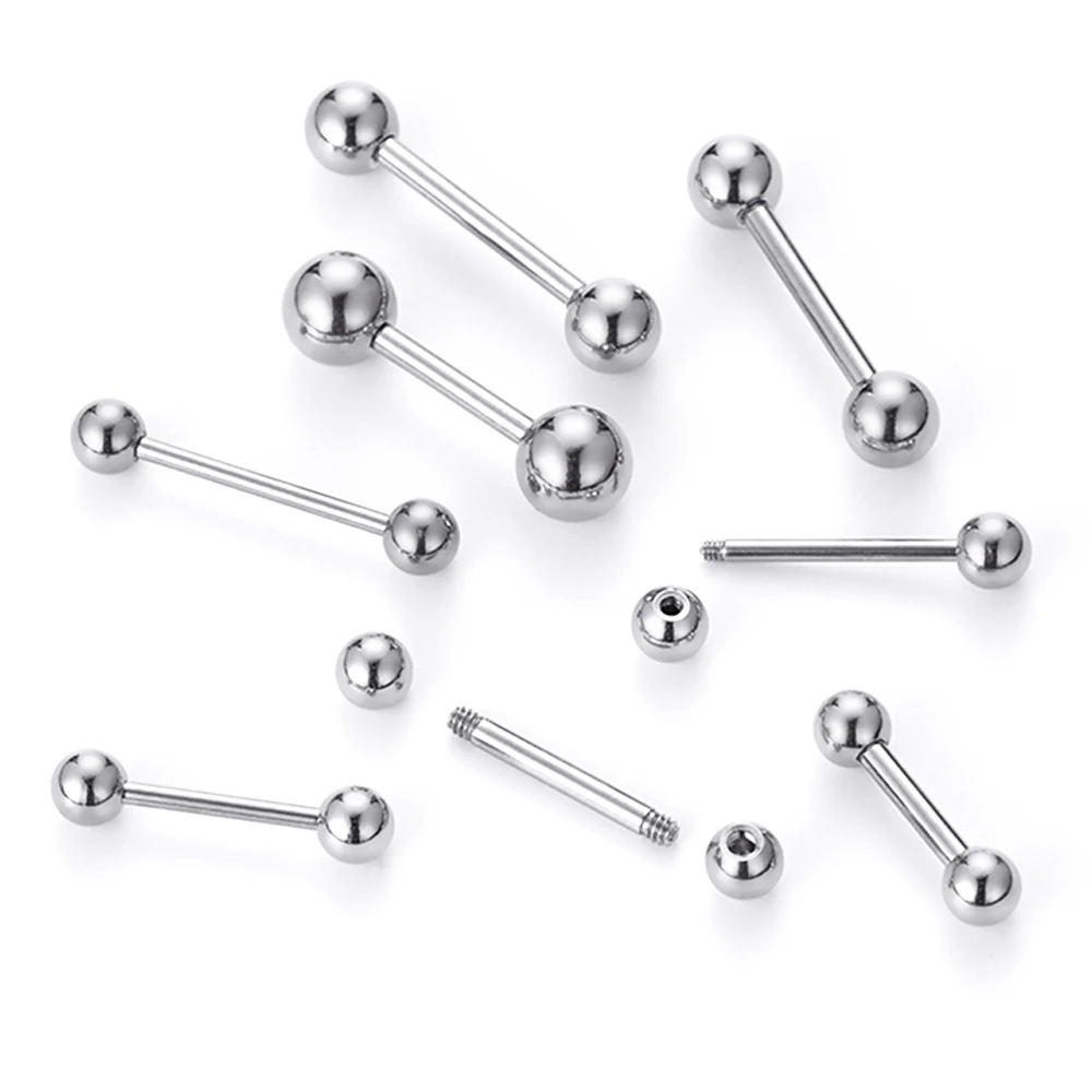 ASTM F136 Titanium Threaded Barbell Bar 6-38mm Body Jewelry Screw-in Tongue Nipple Cartilage Earring 14G 16G Micro Piercing piercing jewelry,body piercing earrings,ear piercing jewelry,belly button earrings,body piercing jewelry,body jewelry,metal jewelry