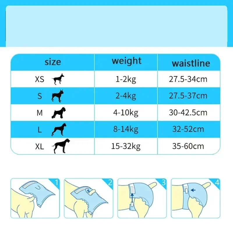 10PCS Disposable Dog Diapers Female Male Super Absorption Physiological Cat Pet Leakproof Nappies Pants Breathable Puppy Short dog diapers pet diapers dog nappies