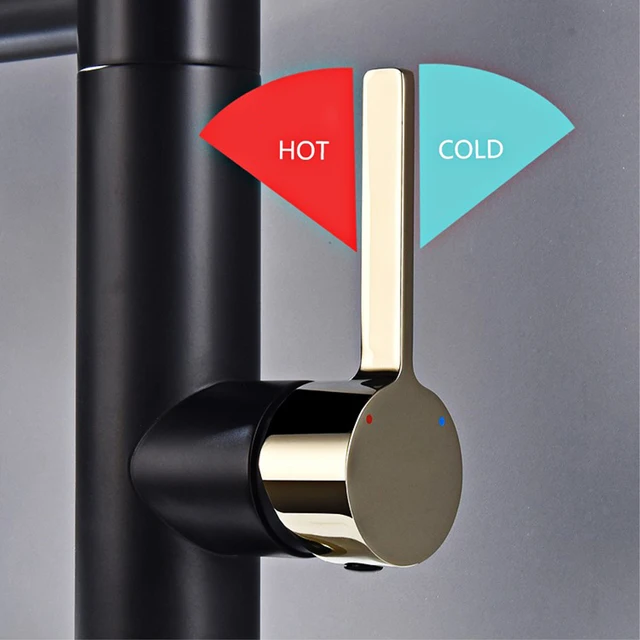 ก๊อกน้ำทองเหลืองแบบติดตั้งบนเคาน์เตอร์ทรงสูง ดีไซน์คลาสสิกสไตล์วินเทจ พร้อมหัวฉีดแบบดึงลง สำหรับอ่างล้างจานแบบ 1 รู 5