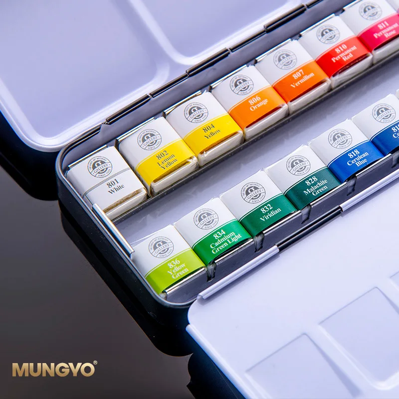 Mungyo Professional Solid Watercolors, Half Pan 12/24/48 Colors Tin  Palette,Perfect for Painting,artist Transparent Water Color - AliExpress