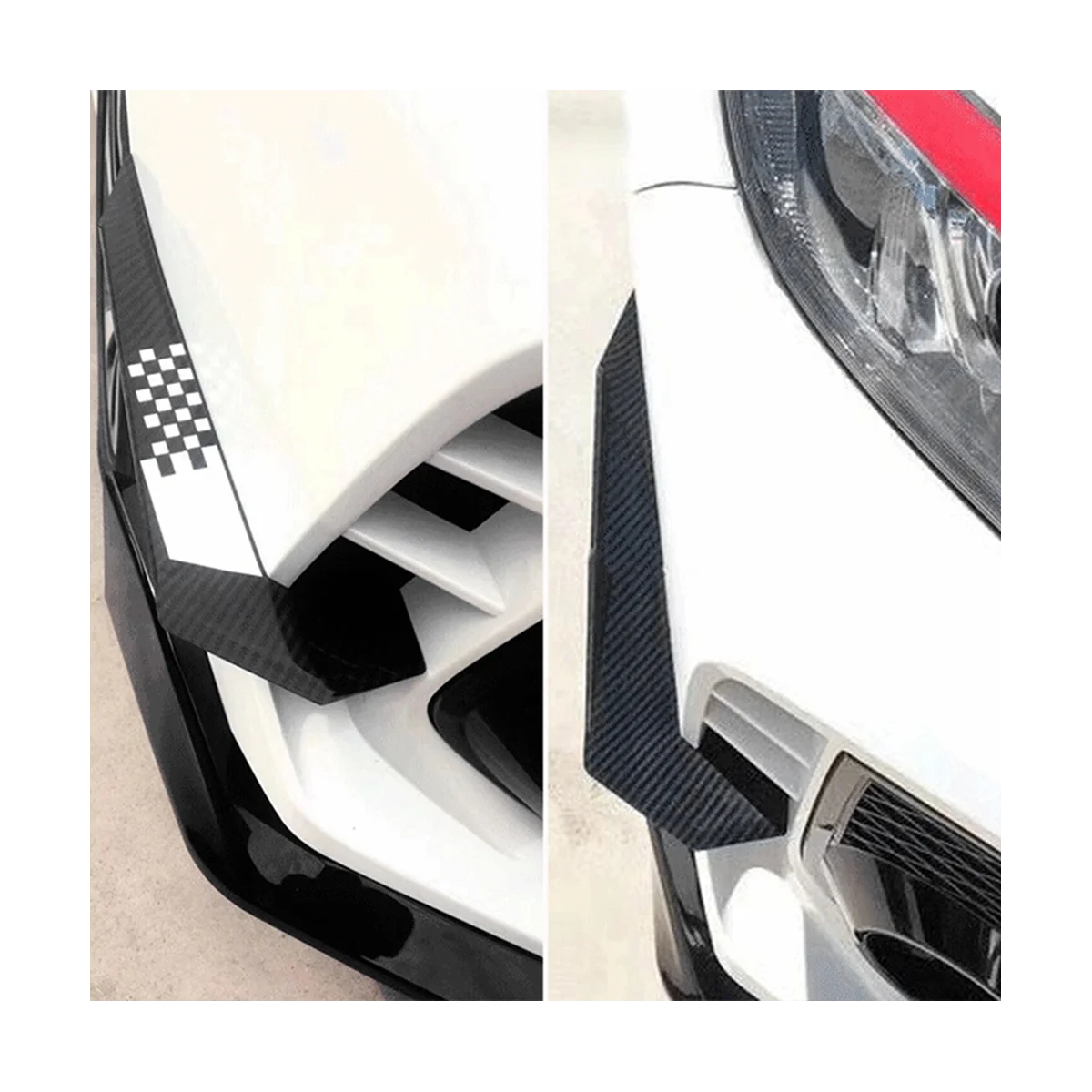 Auto Nero Paraurti Anteriore Lip Fin Splitter Spoiler Canard Sticker Per Honda Civic 10Th Type-R 2019-2021