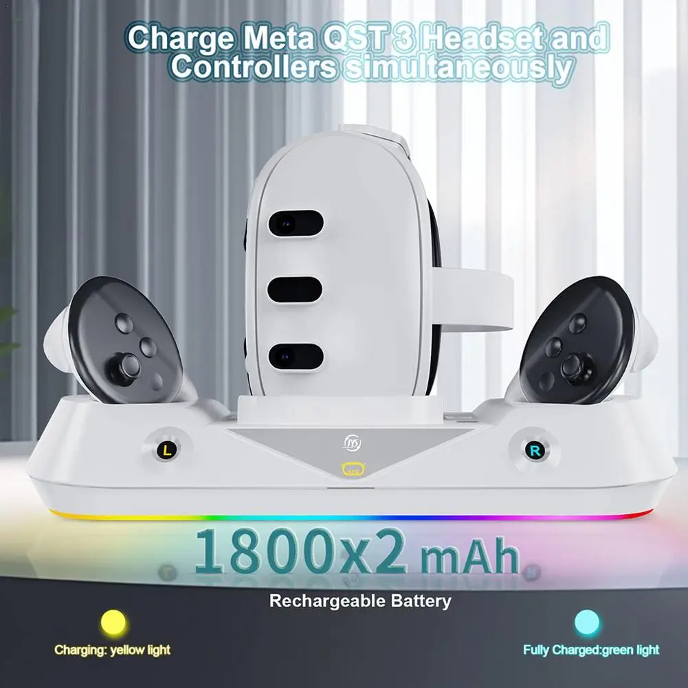 

VR Charging Cradle For Meta Quest 3 Charging Dock Charge Controllers For Meta Quest 3 Headset Simultaneously Accessories