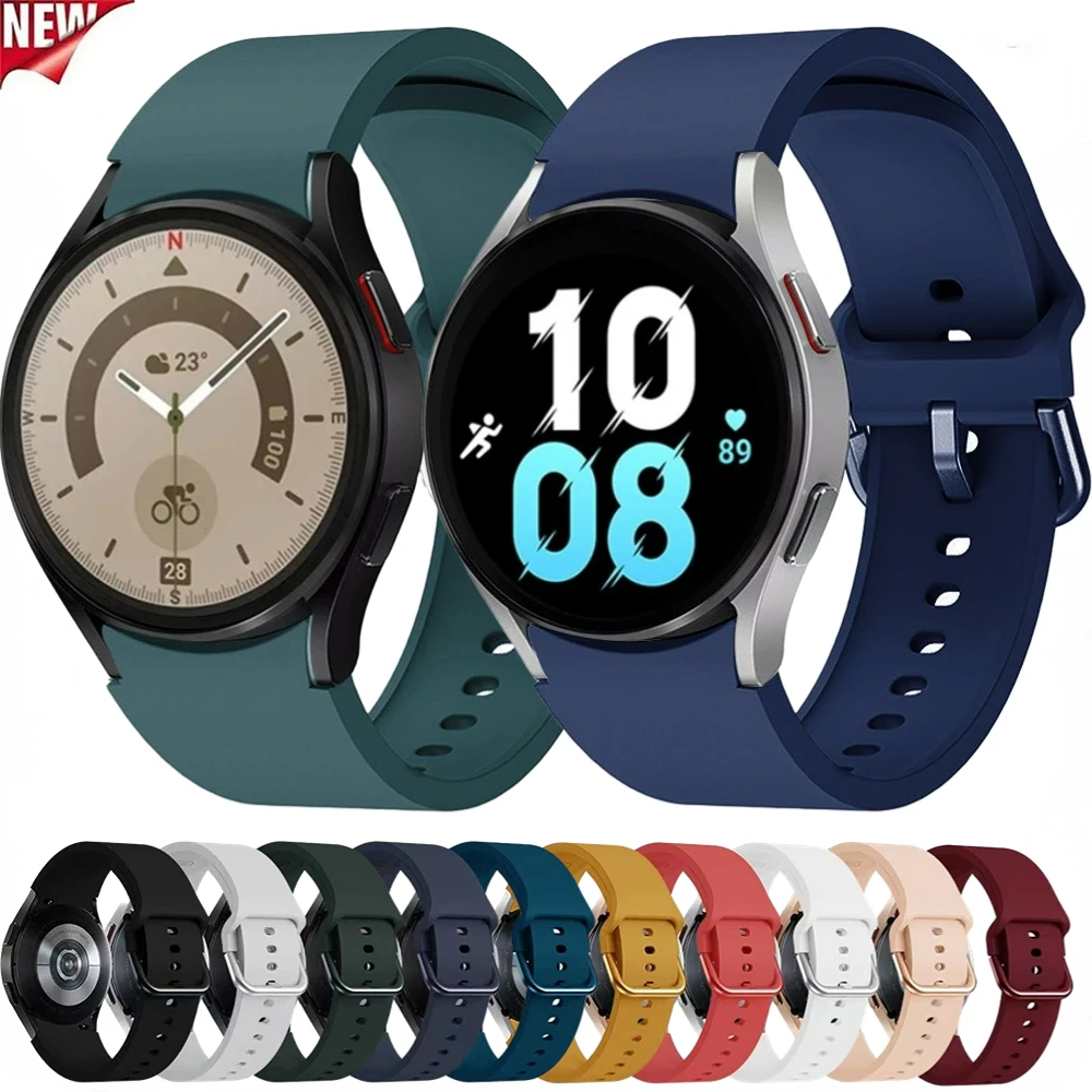 

Silicone Strap For Samsung Galaxy Watch 6/5/4 44mm 40mm/5 Pro 45mm Original Bracelet for Samsung Watch 6 Classic 47mm 43mm Strap