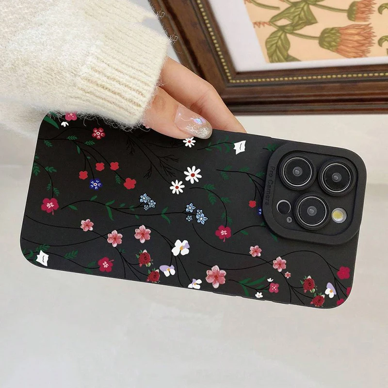 Vintage Floral Pattern Soft Silicone Phone Case Cover