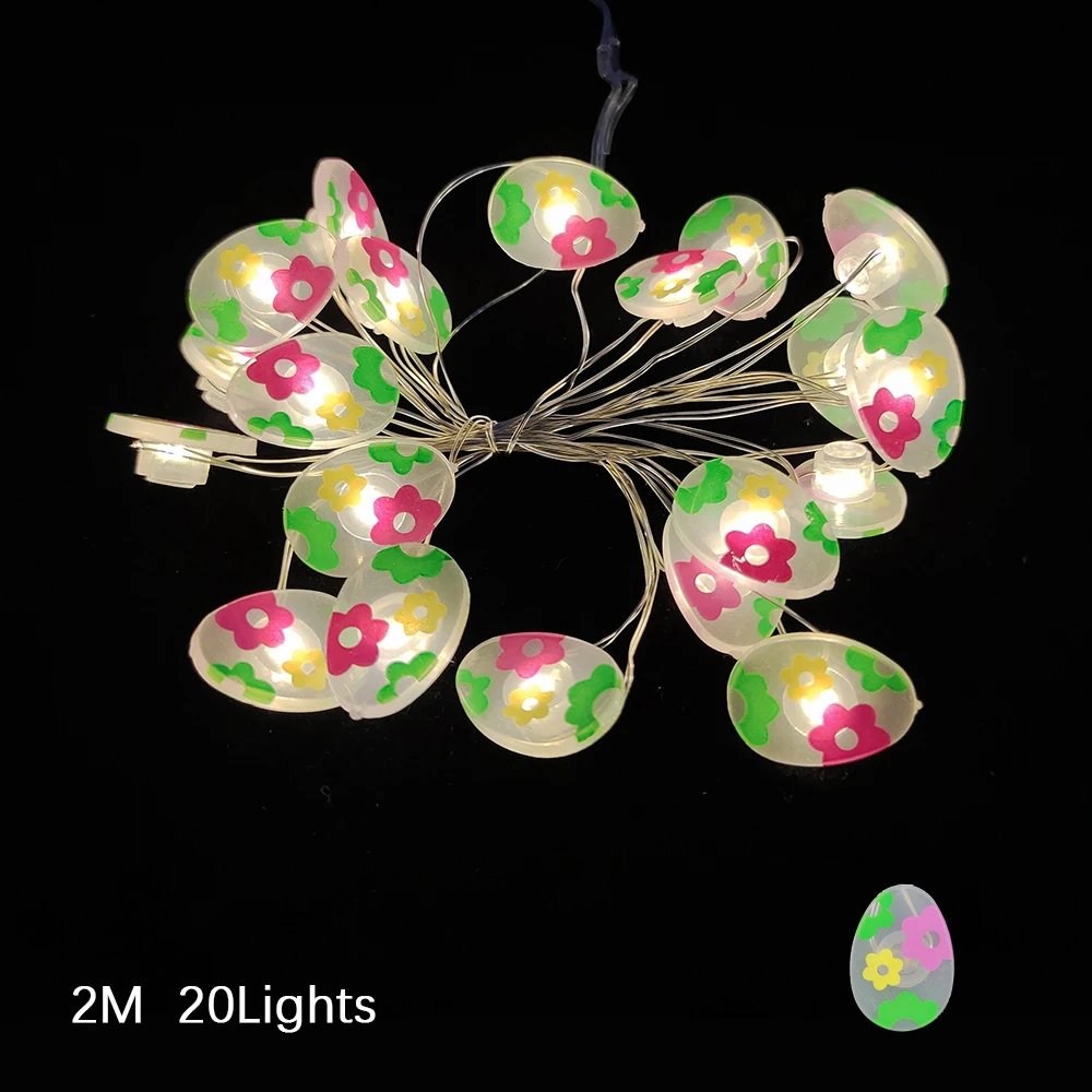 2M 20Leds Ostern Fee Lichterkette Ostereier Kaninchen Karotte Led-leuchten für Home Girlande Diy Licht Frohe Ostern dekoration 2026 – Detail 12