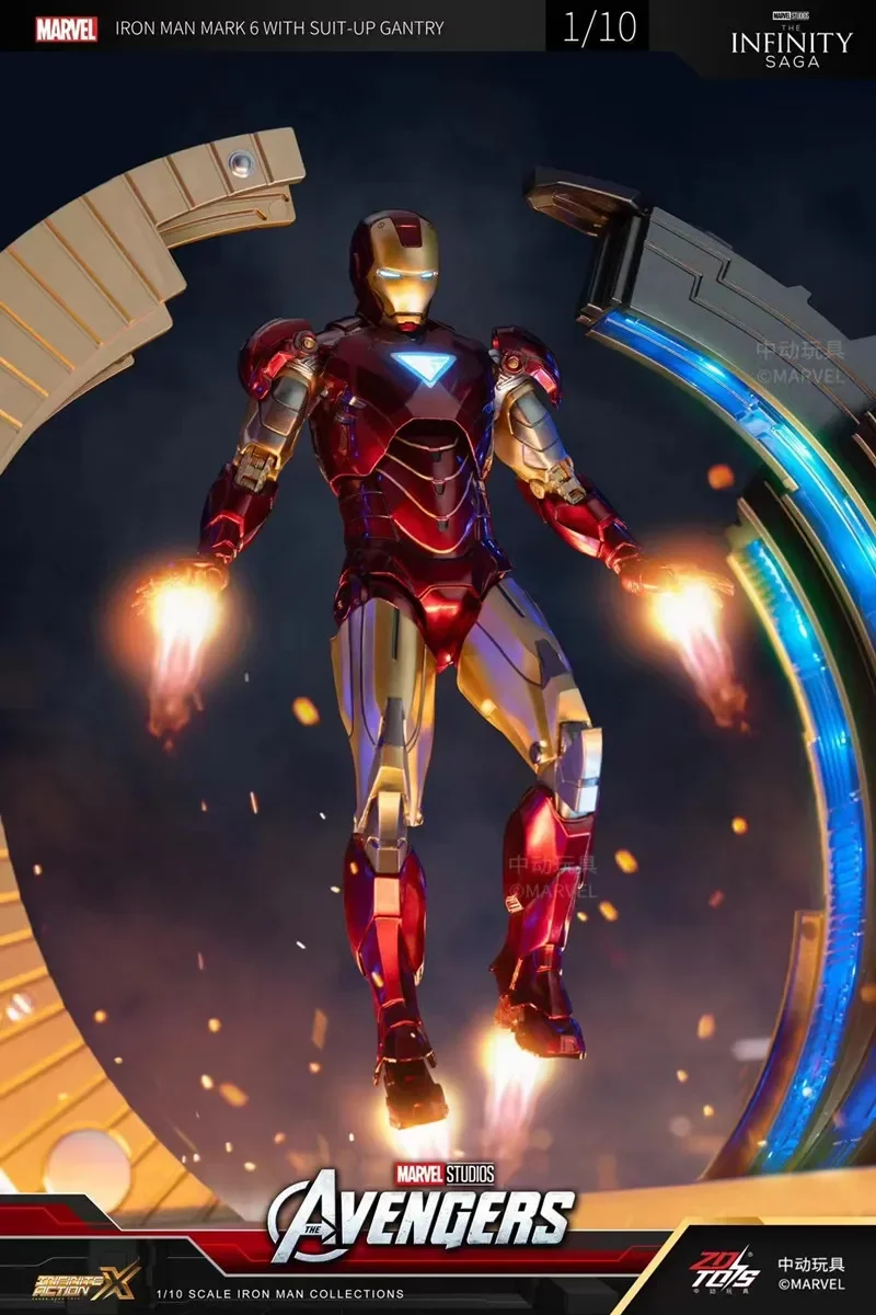 ZDtoys アイアンマン MK6 フィギュア　スーツガントリー　セット Amazon.co.jp: アベンジャーズ アイアンマン・マーク6 パワード