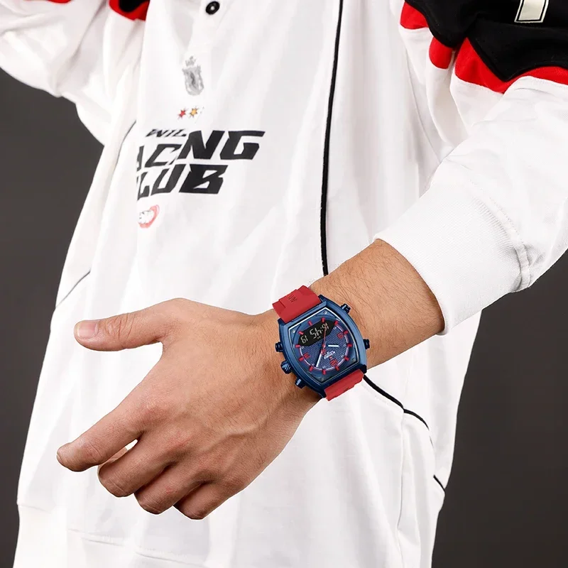 NAVIFORCE Men's Military Sports Watch - Dual Time Display, Water Resistant Outdoors Wristwatch