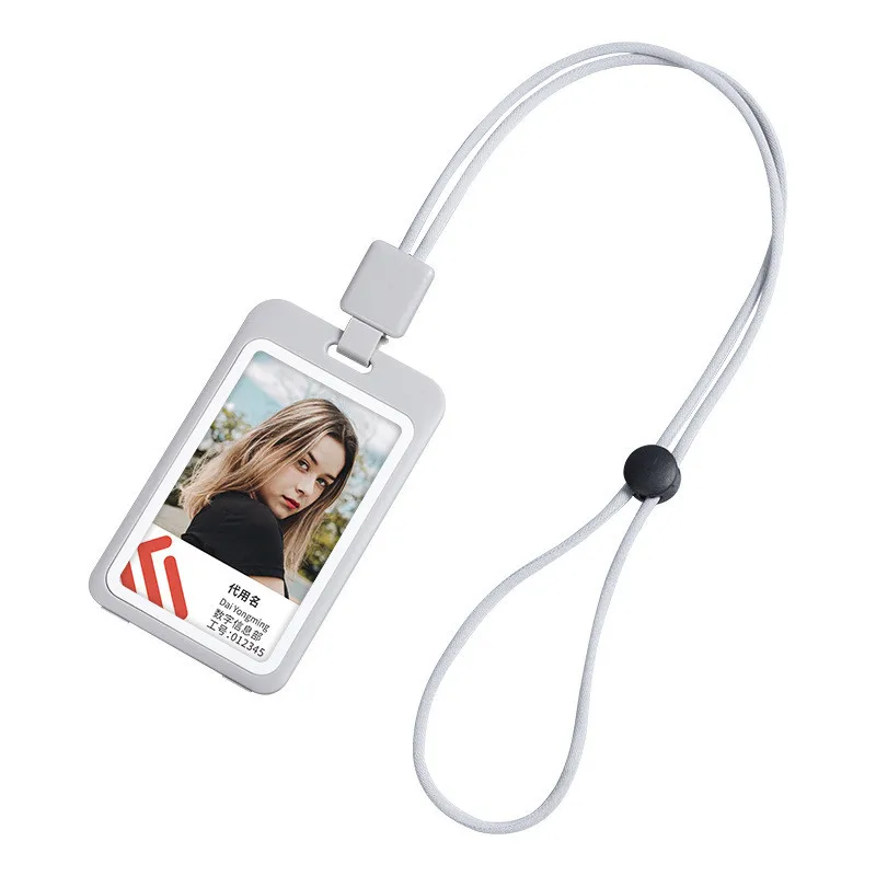 Badge Holder Reel Holder Hard Plastic ID Accessories with Lanyard Transparent Identification Card Portable Cardholder
