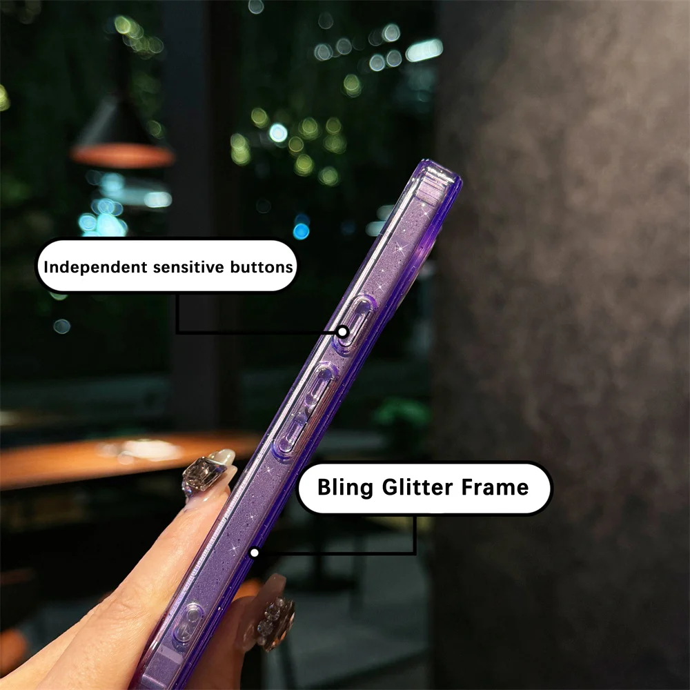 Luxury Bling Shining Glitter Clear Candy Case - Starry Sky Transparent Shockproof Cover