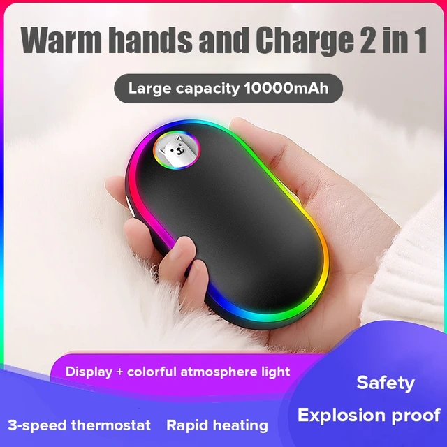 Téli Mini Kézmelegítő Fűtőpad 4 -Ben 1 Usb Újratölthető Fűtés Zseb Elektromos Meleg 10000Mah