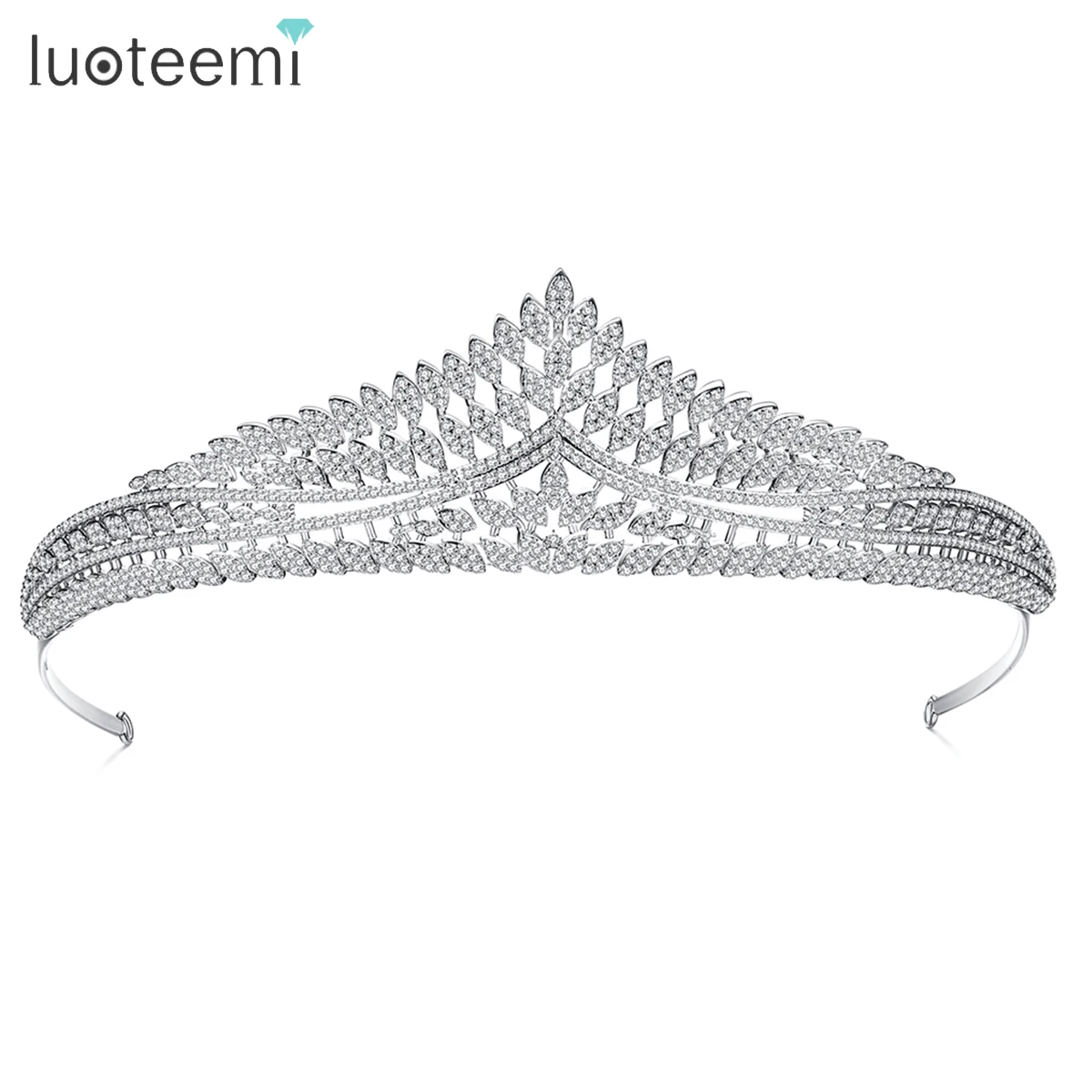 

LUOTEEMI Princess Cubic Zirconia Hair Accessories for Women Elegant Wedding Bridal Crown and Tiaras Headdress Christmas Gifts
