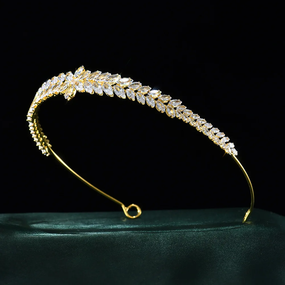 Luxuriöses Braut-Stirnband für Hochzeit, Haarschmuck, Zirkonia, CZ, Braut-Diademe für Frauen, 15 Jahre, Abschlussball, Hochzeit, Haarband, Kopfschmuck – Detail 13