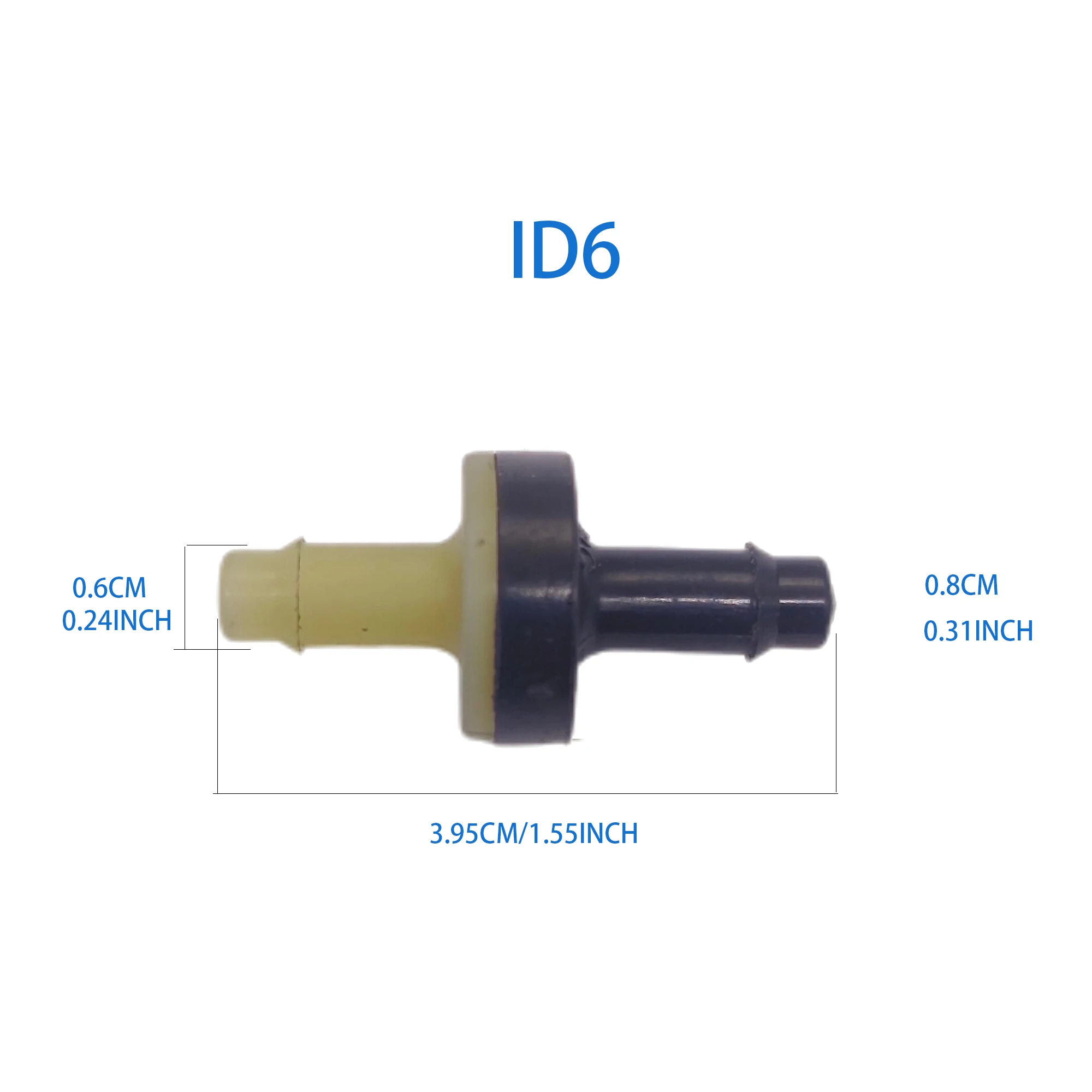 One way valve ID5 ID6 ID8 ABS plastic non-return valve mini check For air water fuel