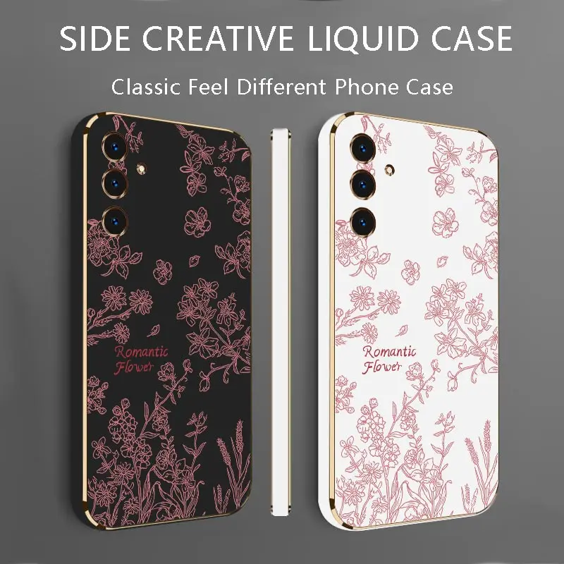 Elegant Red Flower Bracelet Plating Phone Case Cover