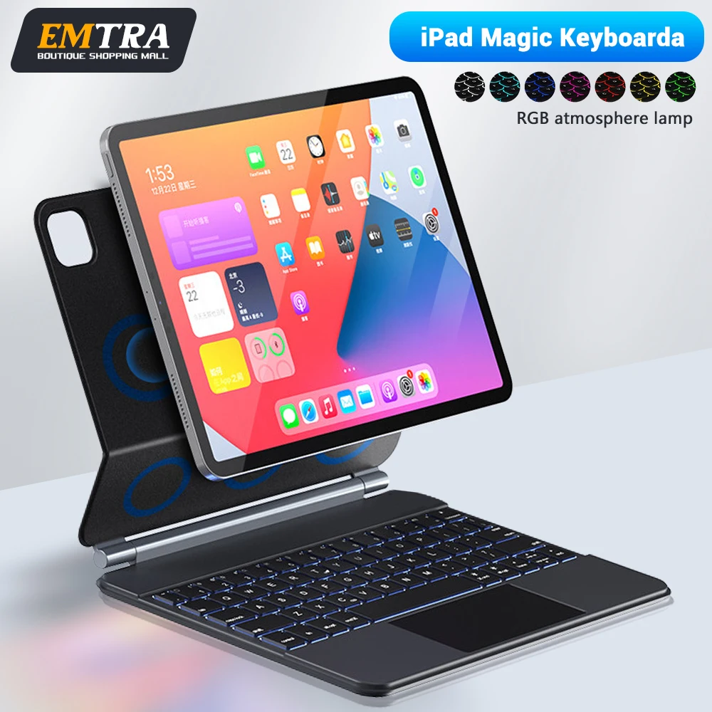 

Клавиатура EMTRA Magic для iPad Pro 11 4th 3rd 2nd Gen Air 4 5, для iPad 10-го поколения Pro 12,9 6th 5th 4th 3rd Gen, клавиатура для ipad