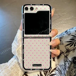 Chic Korean Polka Dot Clear Hard Folding Phone Case - Fresh & Lovely Design for Samsung ZFlip 3 (Style 4)