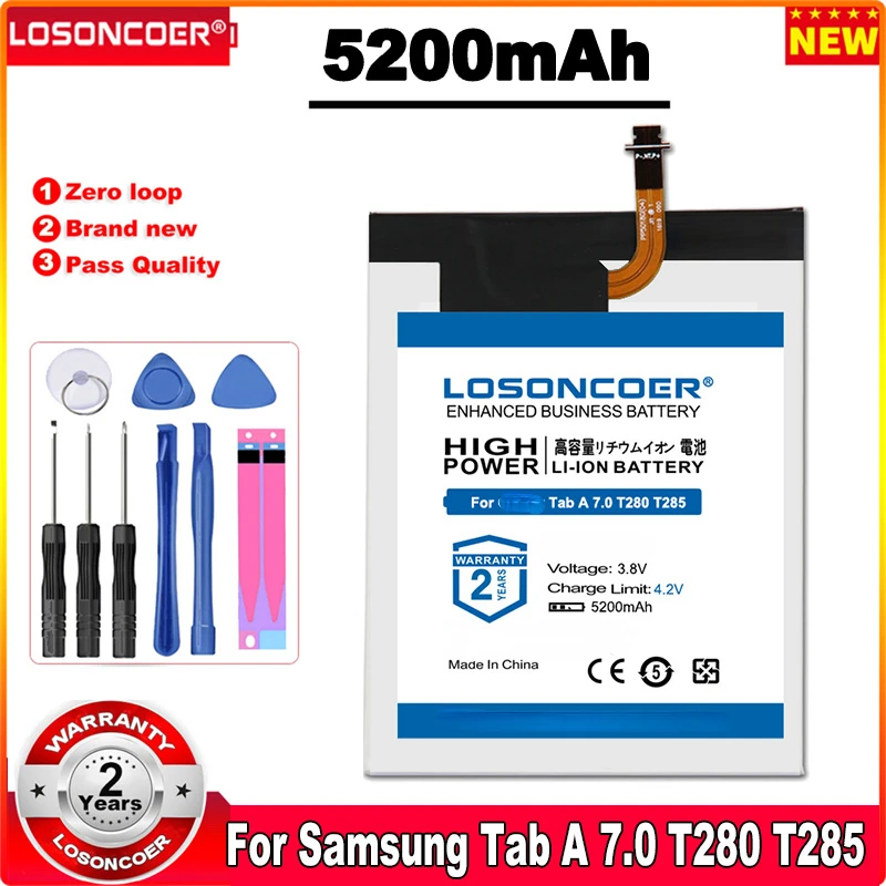 

LOSONCOER 5200mAh Tablet Battery For Samsung GALAXY Tab A 7.0 T280 T285 SM-T280 EB-BT280ABE