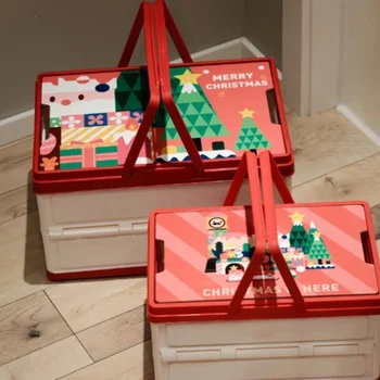 2024 Christmas 18L Folding Basket Gift Storage Box Magic Tree Candy Party Creative Personality Handheld Gift Box Home Decoration 1
