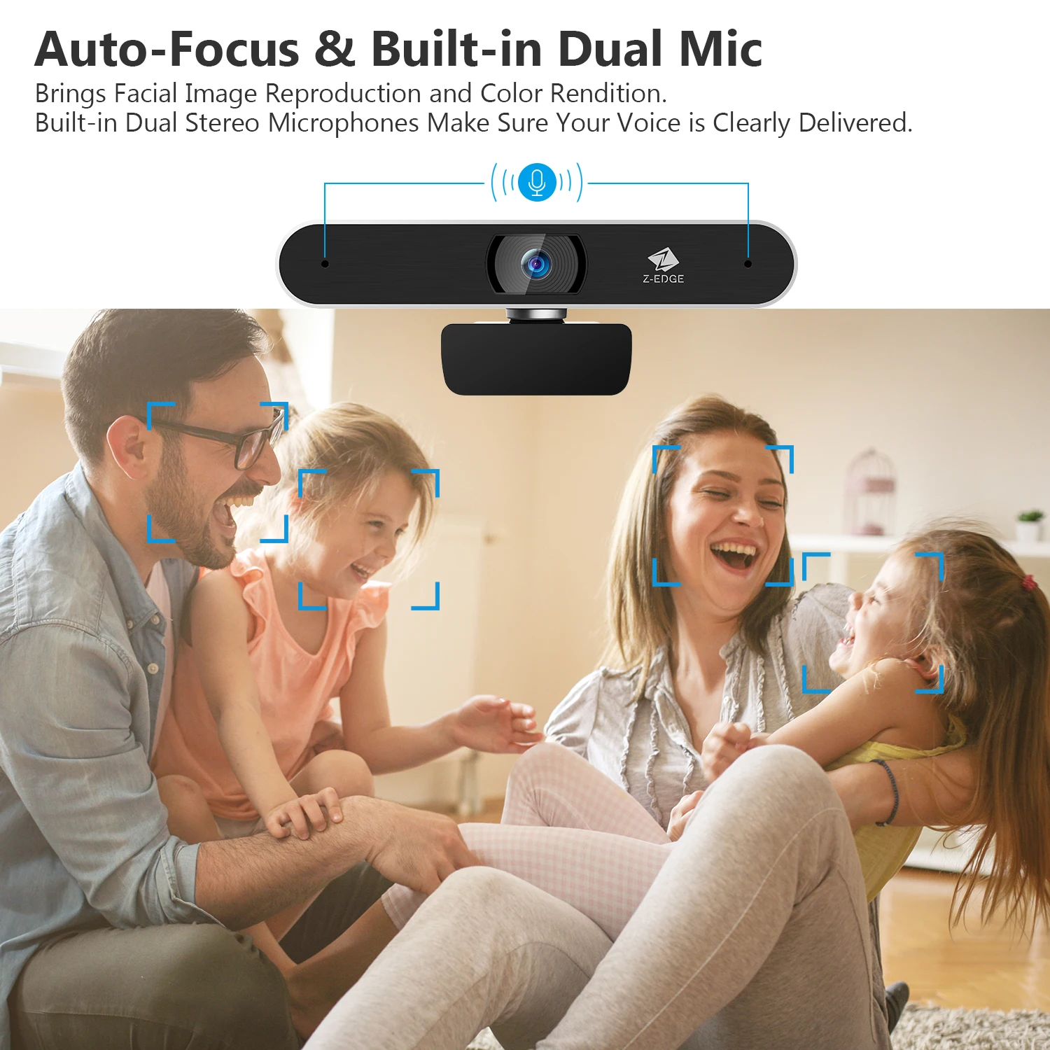 Z-EDGE ZW511 Full HD 1080P Auto Focus Webcam for PC Desktop Laptop
