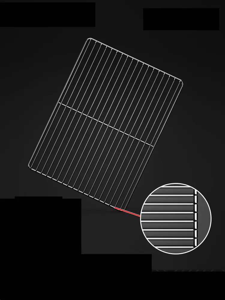 BBQ Net Food Grade 304 Stainless 40-100CM BIG Rectangle BBQ Grate Barbecue Grill Wire Grid Mesh Net With 2CM Feet For Water Oil Draining