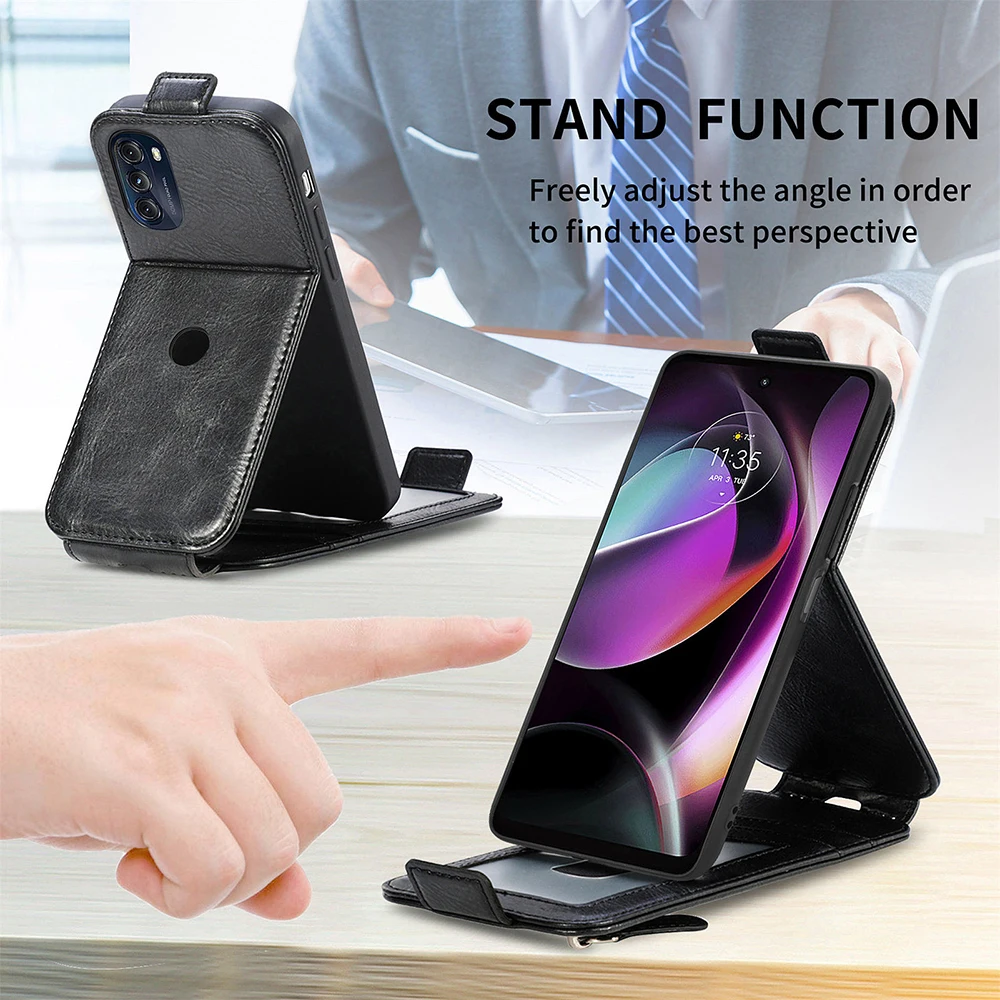 Vertical Flip Wallet Case For Motorola E20 E30 E40 E32 G10 G20 G30 G50 G60 G60S G31 G41 G51 G71 G22 G200 Card Holder