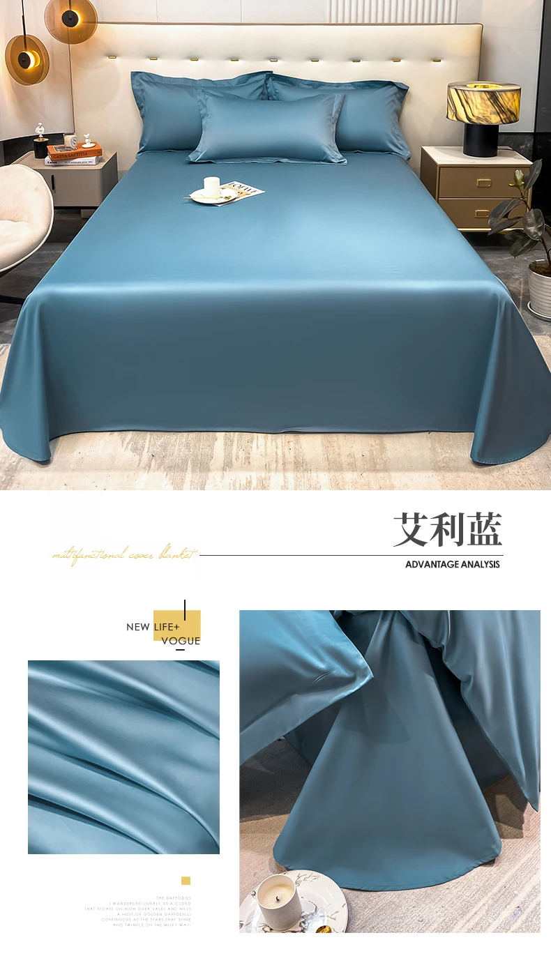 Description Picture 2 of itemEgyptian cotton Flat bed sheet 1000TC Bed sheets Twin King Queen bedsheet Solid Color Sheets Rich colors sheet set pillowcases