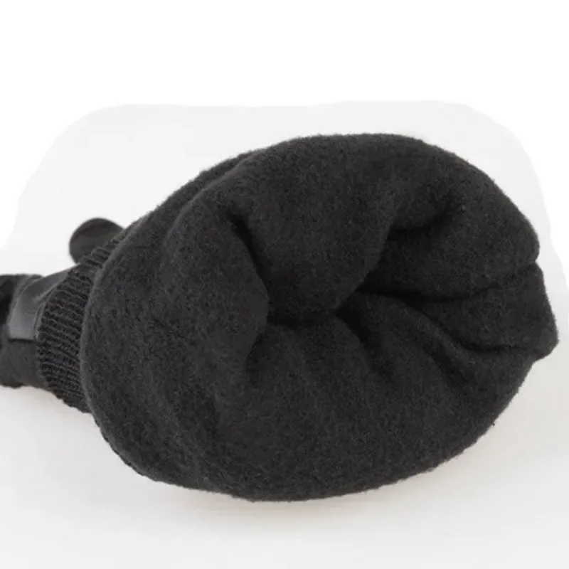 Winter warm Gloves Fingerless Convertible Thermal Mittens Gloves Windproof Polar Fleece Warm men women double-layer Flap Gloves 3
